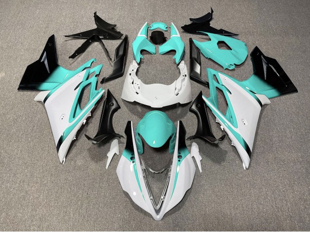 Online 2013-2016 Triumph Daytona 675 Fairings - Gloss White and Teal