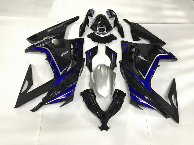 Online 2013-2018 Kawasaki Ninja 300 Fairings - Gloss Black and Blue Online 2013-2018 Kawasaki Ninja 300 Fairings - Gloss Black and Blue