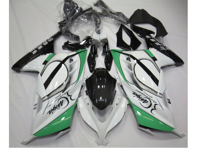 Online 2013-2018 Kawasaki Ninja 300 Fairings - Gloss White and Green Online 2013-2018 Kawasaki Ninja 300 Fairings - Gloss White and Green