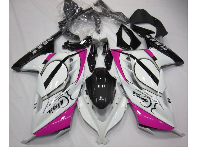 Online 2013-2018 Kawasaki Ninja 300 Fairings - Gloss White & Pink Online 2013-2018 Kawasaki Ninja 300 Fairings - Gloss White & Pink