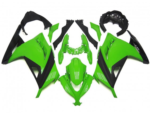 Online 2013-2018 Kawasaki Ninja 300 Fairings - High Gloss Green and Black