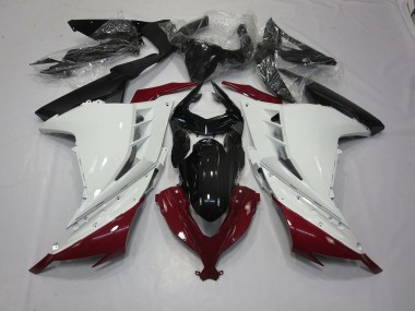 Online 2013-2018 Kawasaki Ninja 300 Fairings - Maroon and White