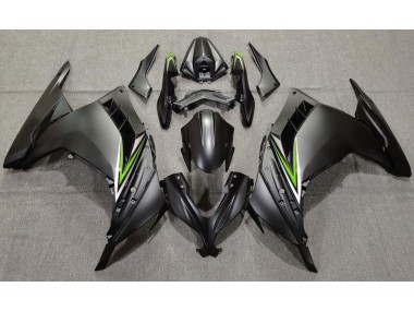 Online 2013-2018 Kawasaki Ninja 300 Fairings - Matte Black & Green
