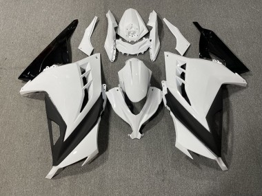 Online 2013-2018 Kawasaki Ninja 300 Fairings - White and Black Sharp Gloss