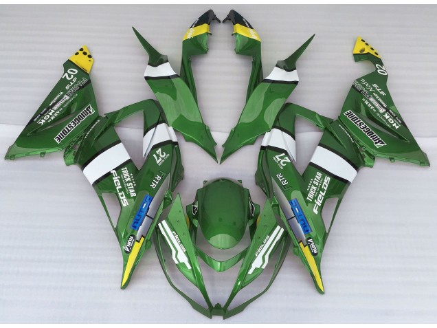 Online 2013-2018 Kawasaki ZX6R Fairings - Green Logo Style Online 2013-2018 Kawasaki ZX6R Fairings - Green Logo Style