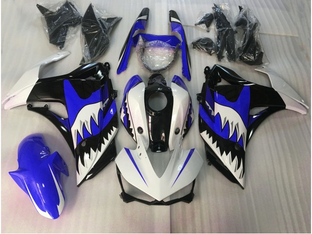 Online 2015-2018 Yamaha R3 Fairings - Blue and White Shark Online 2015-2018 Yamaha R3 Fairings - Blue and White Shark