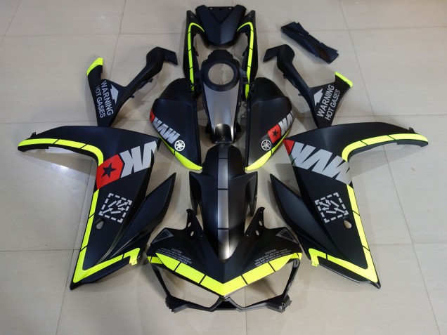Online 2015-2018 Yamaha R3 Fairings - Matte Black and Yellow Online 2015-2018 Yamaha R3 Fairings - Matte Black and Yellow