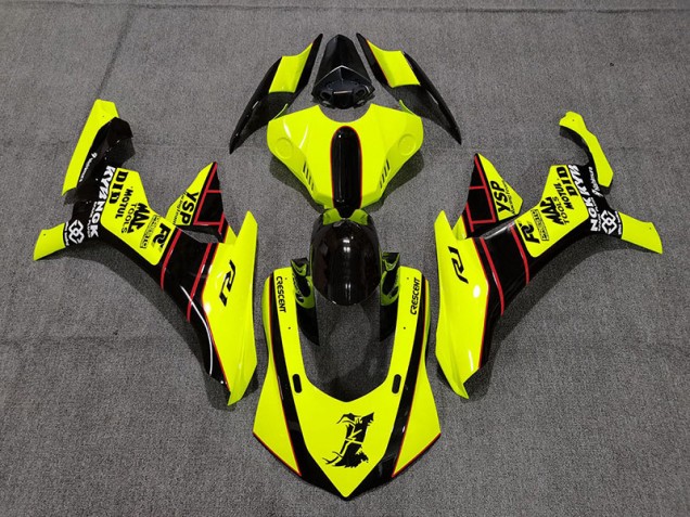 Online 2015-2019 Yamaha R1 Fairings - Floro Yellow and Black Online 2015-2019 Yamaha R1 Fairings - Floro Yellow and Black