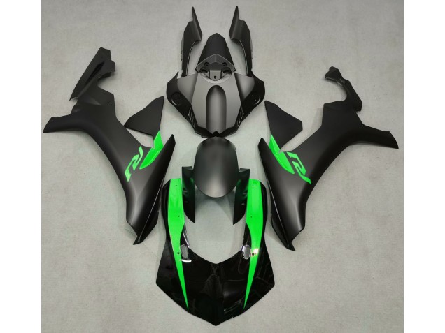 Online 2015-2019 Yamaha R1 Fairings - Matte Black & Green Online 2015-2019 Yamaha R1 Fairings - Matte Black & Green