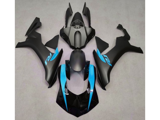 Online 2015-2019 Yamaha R1 Fairings - Matte Black & Light Blue Online 2015-2019 Yamaha R1 Fairings - Matte Black & Light Blue