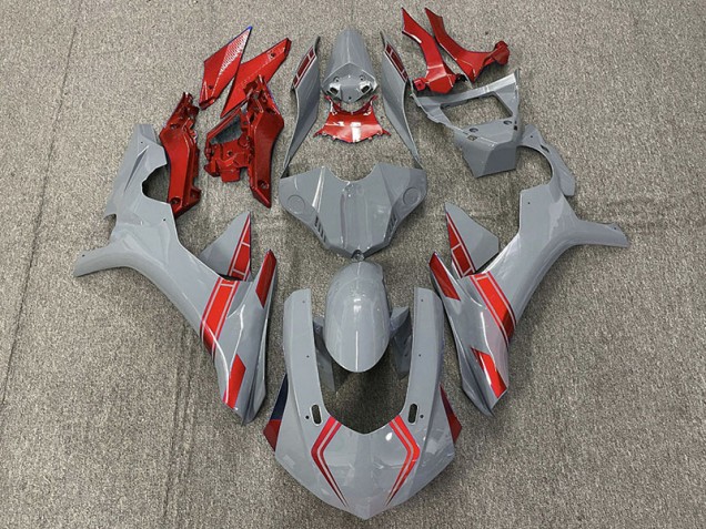 Online 2015-2019 Yamaha R1 Fairings - Nardo Gray & Red Accents Online 2015-2019 Yamaha R1 Fairings - Nardo Gray & Red Accents