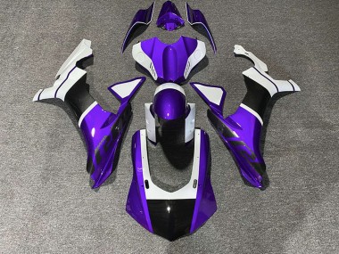 Online 2015-2019 Yamaha R1 Fairings - Purple & Carbon Fiber Accents