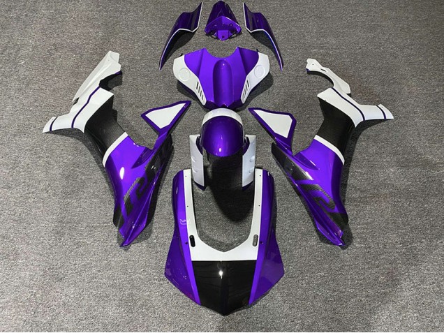Online 2015-2019 Yamaha R1 Fairings - Purple & Carbon Fiber Accents