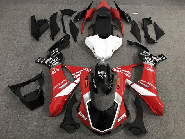 Online 2015-2019 Yamaha R1 Fairings - Red Black and White Custom Style Gloss Online 2015-2019 Yamaha R1 Fairings - Red Black and White Custom Style Gloss