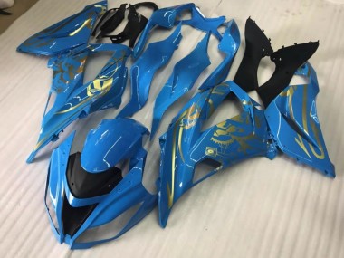 Online 2016-2019 Kawasaki ZX10R Fairings - Gloss Blue with Gold