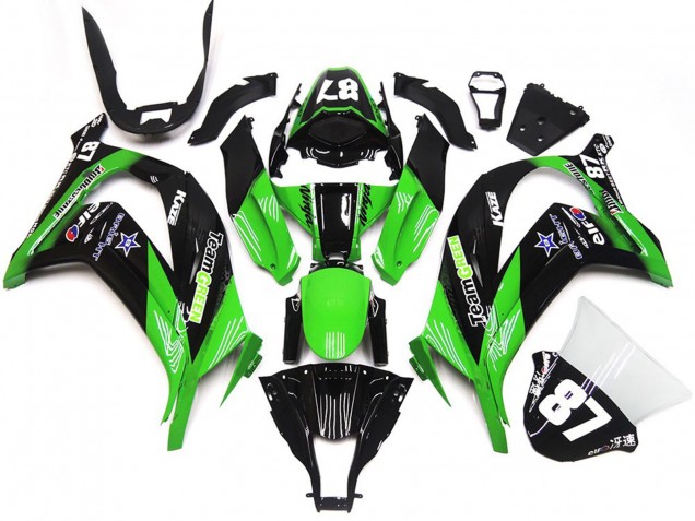 Online 2016-2019 Kawasaki ZX10R Fairings - Green and Black