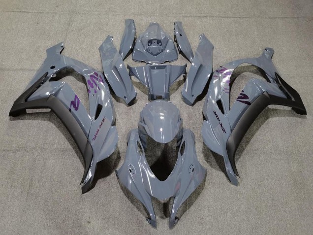 Online 2016-2019 Kawasaki ZX10R Fairings - Nardo Grey & Purple Online 2016-2019 Kawasaki ZX10R Fairings - Nardo Grey & Purple