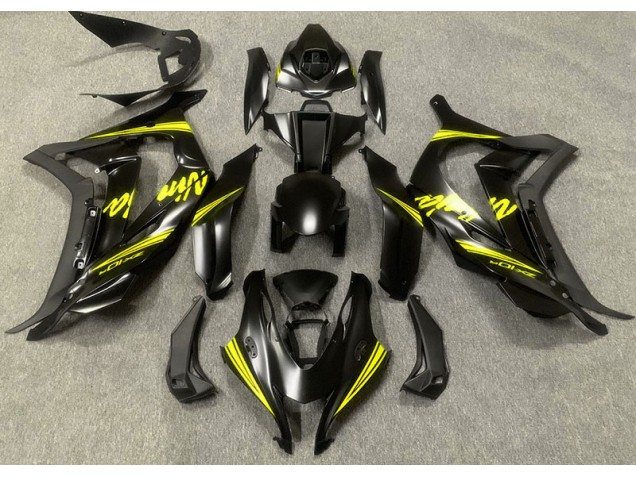 Online 2016-2019 Kawasaki ZX10R Fairings - Satin Black & Yellow Online 2016-2019 Kawasaki ZX10R Fairings - Satin Black & Yellow