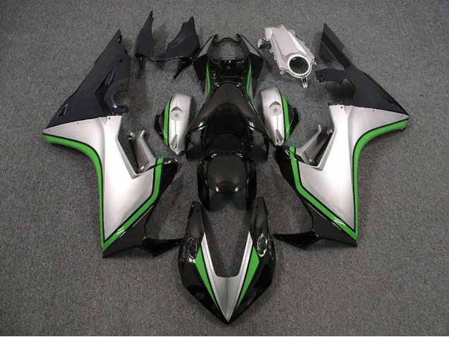 Online 2017-2019 Honda CBR1000RR Fairings - Silver and Black & Green Online 2017-2019 Honda CBR1000RR Fairings - Silver and Black & Green