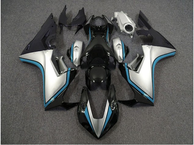 Online 2017-2019 Honda CBR1000RR Fairings - Silver and Black & Light Blue Online 2017-2019 Honda CBR1000RR Fairings - Silver and Black & Light Blue