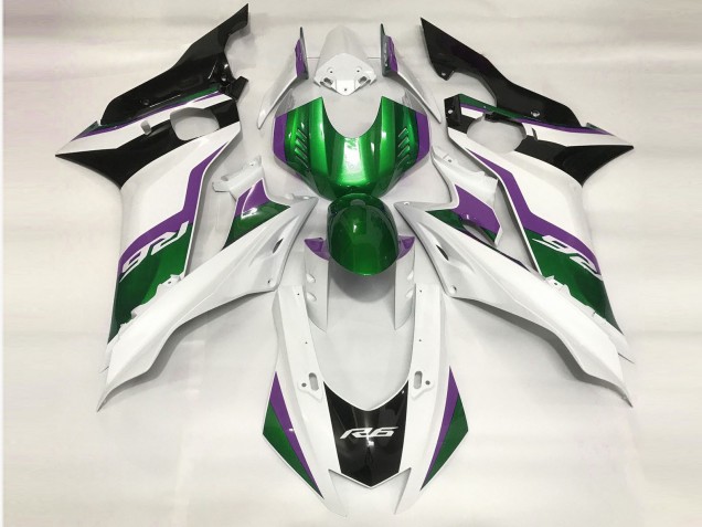 Online 2017-2019 Yamaha R6 Fairings - Green and Gloss White Online 2017-2019 Yamaha R6 Fairings - Green and Gloss White