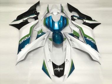 Online 2017-2019 Yamaha R6 Fairings - Light Blue and Gloss White