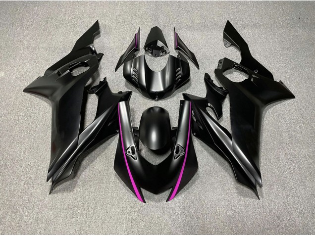 Online 2017-2019 Yamaha R6 Fairings - Matte Black & Pink Accents Online 2017-2019 Yamaha R6 Fairings - Matte Black & Pink Accents