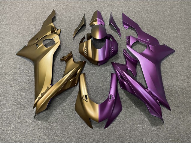 Online 2017-2019 Yamaha R6 Fairings - Tan and Purple Split