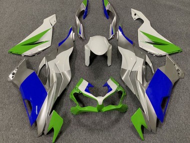 Online 2019-2020 Kawasaki ZX6R Fairings - Gloss Green Blue and Silver