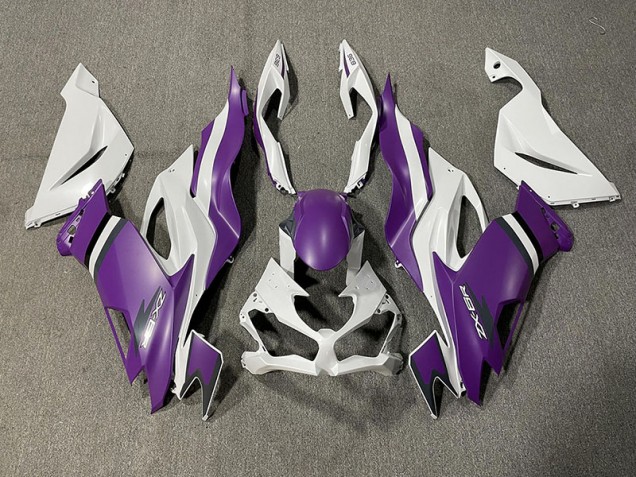 Online 2019-2020 Kawasaki ZX6R Fairings - Matte Purple and White Online 2019-2020 Kawasaki ZX6R Fairings - Matte Purple and White