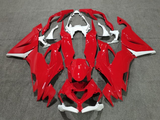 Online 2019-2020 Kawasaki ZX6R Fairings - Red with White Online 2019-2020 Kawasaki ZX6R Fairings - Red with White